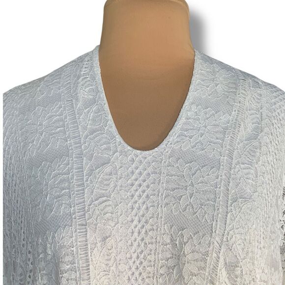 Sheryl Crow White Lace Blouse Boho Peasant Top Open Back Long Sleeve Plus 2X - Picture 1 of 10